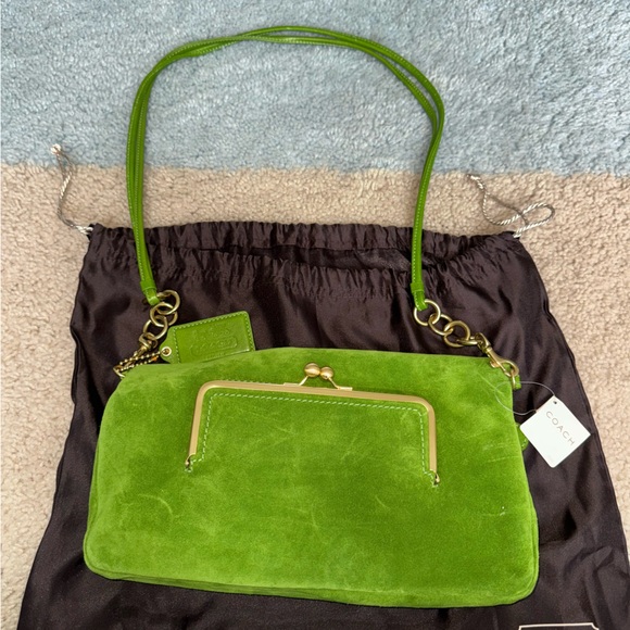 Coach Green Suede Shoulder Bag - Picture 7 of 13